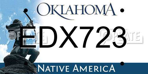 EDX723 Oklahoma License Plate