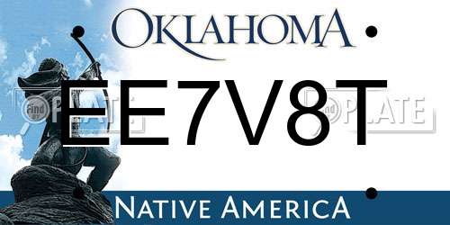 EE7V8T Oklahoma License Plate