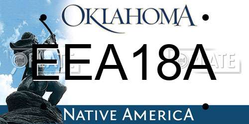 EEA18A Oklahoma License Plate