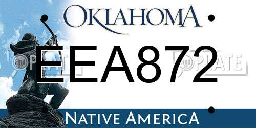 EEA872 Oklahoma License Plate