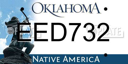 EED732 Oklahoma License Plate
