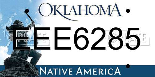 EEE6285 Oklahoma License Plate