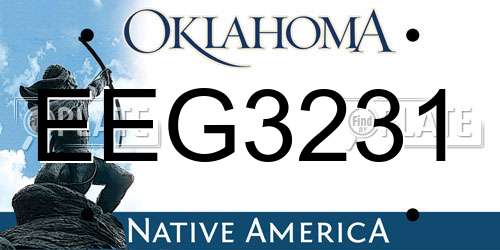 EEG3231 Oklahoma License Plate