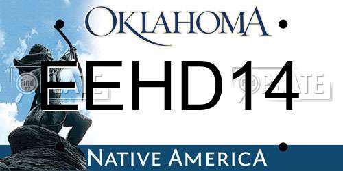 EEHD14 Oklahoma License Plate