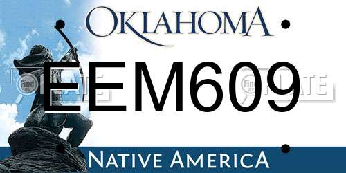 EEM609 Oklahoma License Plate