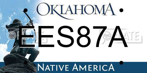EES87A Oklahoma License Plate