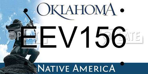 EEV156 Oklahoma License Plate