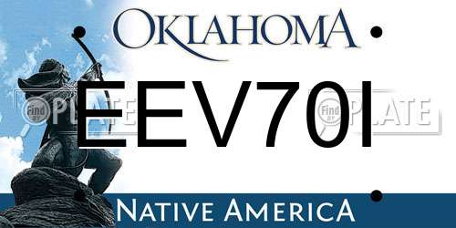 EEV70I Oklahoma License Plate