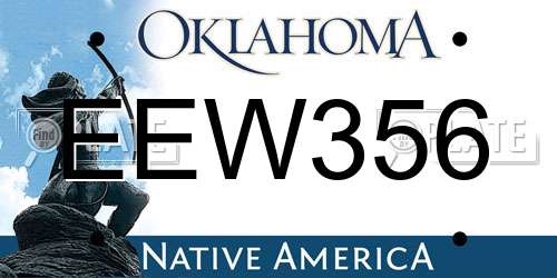 EEW356 Oklahoma License Plate