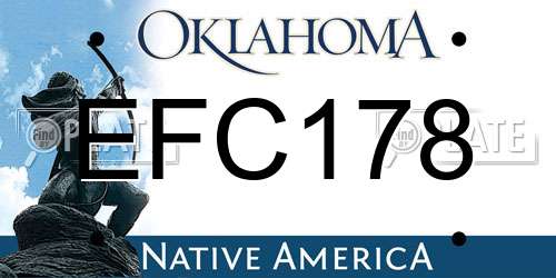 EFC178 Oklahoma License Plate