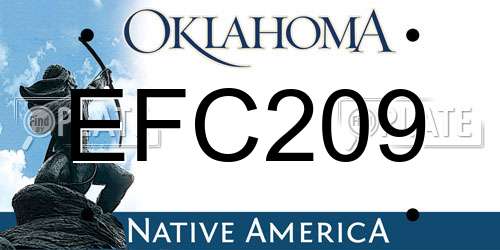 EFC209 Oklahoma License Plate