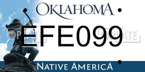 EFE099 Oklahoma License Plate