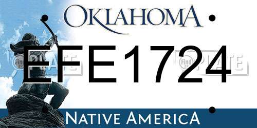 EFE1724 Oklahoma License Plate