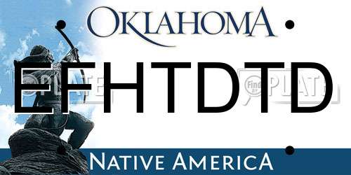 EFHTDTD Oklahoma License Plate