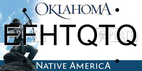 EFHTQTQ Oklahoma License Plate