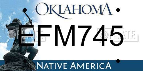 EFM745 Oklahoma License Plate