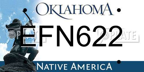 EFN622 Oklahoma License Plate