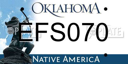 EFS070 Oklahoma License Plate