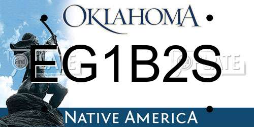 EG1B2S Oklahoma License Plate
