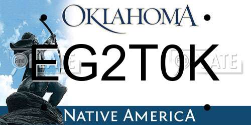 EG2T0K Oklahoma License Plate
