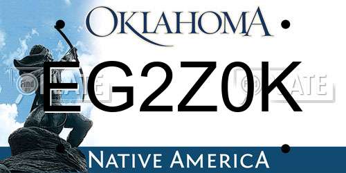 EG2Z0K Oklahoma License Plate