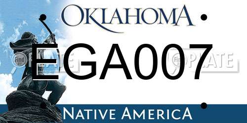 EGA007 Oklahoma License Plate