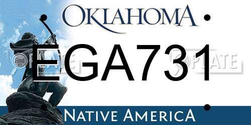 EGA731 Oklahoma License Plate