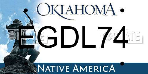 EGDL74 Oklahoma License Plate