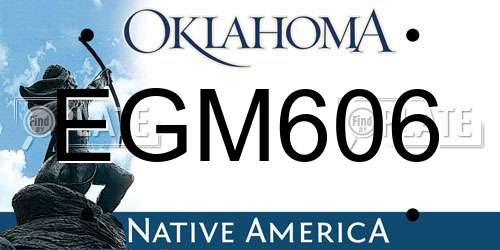 EGM606 Oklahoma License Plate