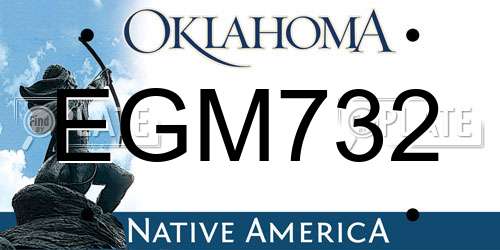EGM732 Oklahoma License Plate