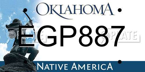 EGP887 Oklahoma License Plate