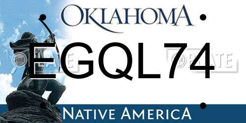 EGQL74 Oklahoma License Plate