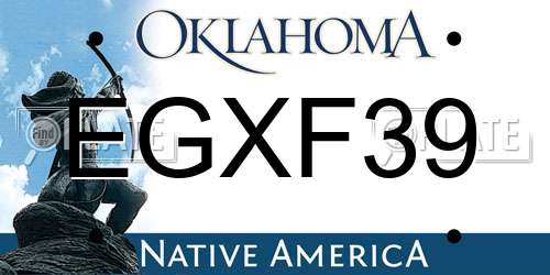 EGXF39 Oklahoma License Plate