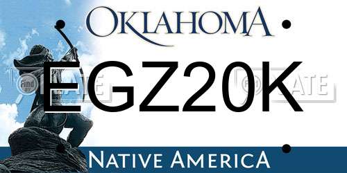 EGZ20K Oklahoma License Plate
