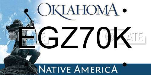 EGZ70K Oklahoma License Plate