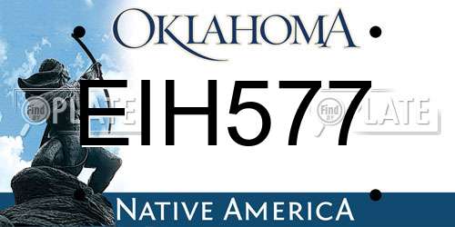 EIH577 Oklahoma License Plate