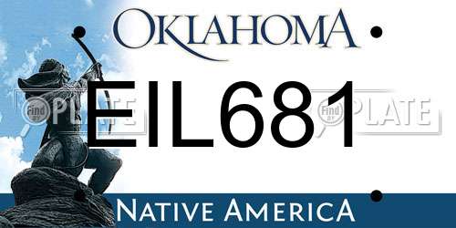 EIL681 Oklahoma License Plate