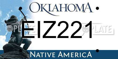 EIZ221 Oklahoma License Plate