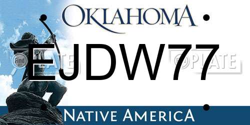 EJDW77 Oklahoma License Plate