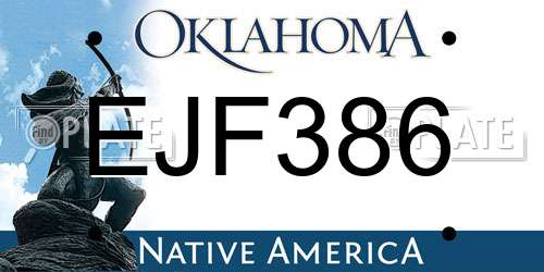 EJF386 Oklahoma License Plate