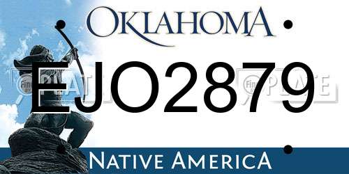 EJO2879 Oklahoma License Plate