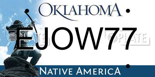 EJOW77 Oklahoma License Plate