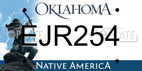EJR254 Oklahoma License Plate