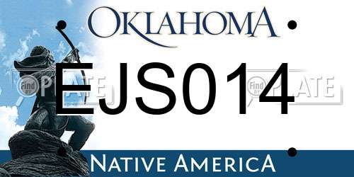 EJS014 Oklahoma License Plate