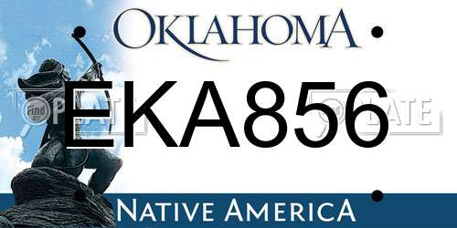 EKA856 Oklahoma License Plate