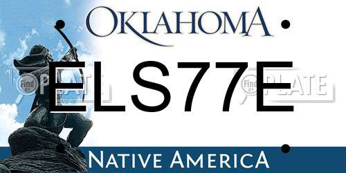 ELS77E Oklahoma License Plate
