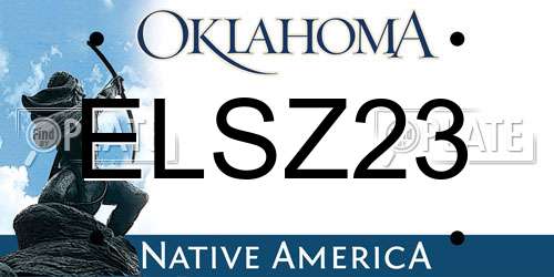 ELSZ23 Oklahoma License Plate
