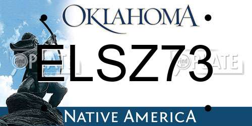 ELSZ73 Oklahoma License Plate