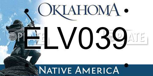 ELV039 Oklahoma License Plate