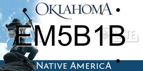 EM5B1B Oklahoma License Plate